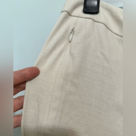 Elie Tahari Anna Ivory Slub Slit Pockets Flared Pants Trousers H. - Picture 6 of 16